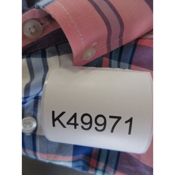 Vineyard Vines Shirt Large Pink Button Up Plaid Slim Fit Whale Shirt - Picture 10 of 10